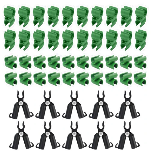 Zwish 50Pieces Adjustable Plant Trellis Connectors Tomato Plant Cages Accessories Plastice Plant Stakes Garden A-Type Connecting Joint Buckle for 11mm Plant Stake Connectors.
