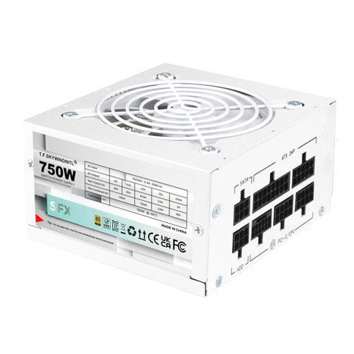 T.F.SKYWINDINTL SFX Power Supply 750W 80 Plus Gold ITX SFF Gaming PSU Modular ATX 3.0 PCIe 5.0 Ultra-Quiet Fan 110V/220V Full Voltage Multi-Protection for Desktop PC Server Not Include SFX to ATX Bracket White