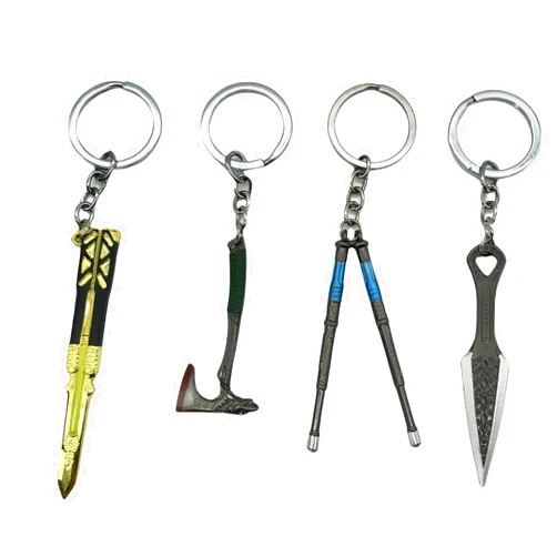 crafthand Game Apex 4 in 1 Wraith Heirloom Octane Heirloom Lifeline Heirloom Bloodhound Raven Bite Mini Metal Keychain Collection Cosplay Props Pendant Backpack Decoration Desktop Display Decoration