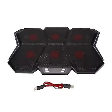 ASHATA Laptop Cooling Pad,Laptop Cooler 6 High Speed Silent Adjustable Fans 2600RPM,12 RGB Modes,with LED Screen,for 12in to 17in Laptops,Gaming Laptop Cooling Pad Stand