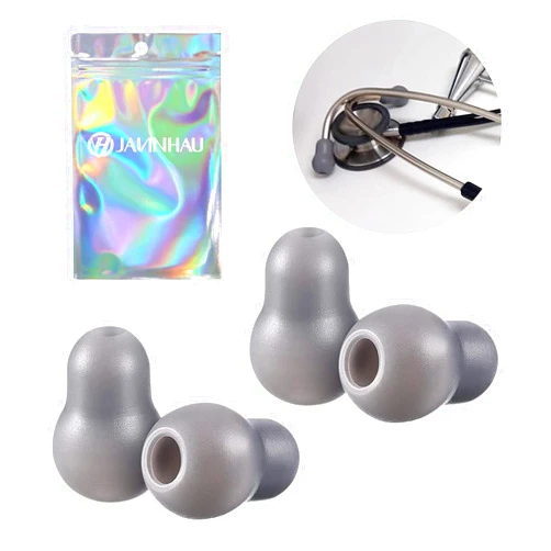 Javinhau Silicone Ear Tips Earplug Replacement for Littmann Stethoscopes - Comfortable Fit Littman Ear Tips Replacement，Stethoscope Ear Pieces,Cardiology IV Parts & Littmann Stethoscope Parts (Grey)