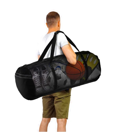 Peohud Mesh Dive Bag, Extra Large Scuba Gear Bag, Foldable Mesh Duffle Beach Tote Bag with Zipper and Pockets for Snorkeling, Spearfishing, Freediving, Swimming, Travel, Gym, Sports