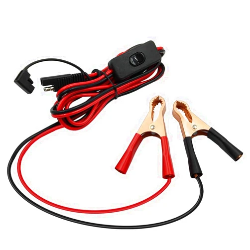 HayEastdor 8.2FT/2.5M SAE to Alligator Clips Wire Harness with 12V Switch 16AWG 2Pin SAE to Battery Clamp Cable Quick Disconnect Extension Cord