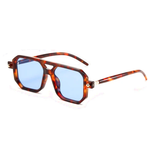 FEISEDY Vintage Square 70s Flat Aviator Sunglasses Women Men Classic Retro Stylish Frame UV400 Sunglasses B2622