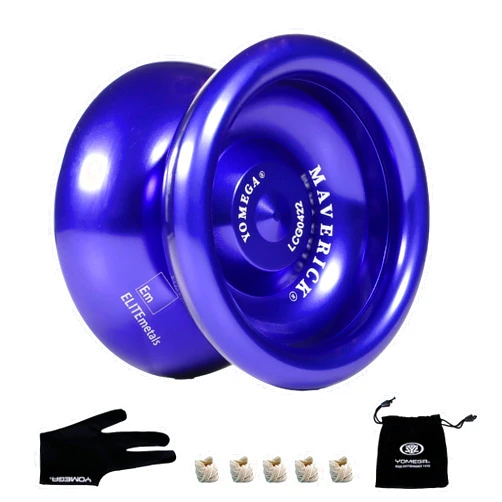Yomega Maverick - Professional Aluminum Metal Yoyo for Kids and Beginners with C Size Ball Bearing for Advanced yo yo Tricks and Responsive Return + Extra 2 Strings & 3 Month Warranty (Purple)