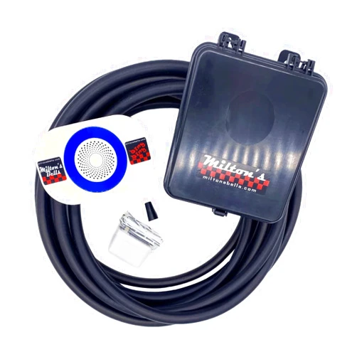 MILTON'S BELLS Milton’s Bells Driveway Alarm - Wireless Chime Kit with 25' Signal Hose, Transmitter, and Door Chime with Built-in Volume Control