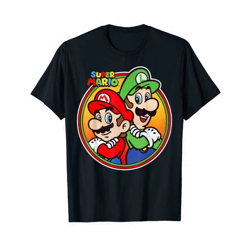 Super Mario Nintendo Super Mario & Luigi Brothers Circle T-Shirt