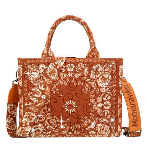 Montana West Sparkly Tote Bag Paisley Top Handle Satchel Handbags