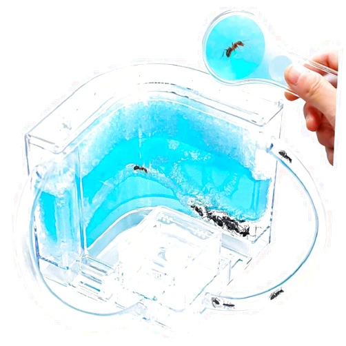 NAVADEAL Ant Farm Castle 2.0 with Connecting Tube, Ant Habitat Science Learning Kit, Best STEM 2021 Educational Kids Toy, Study Insect Behavior at Home & School, Plant Based Blue Gel 3D Maze Ecosystem