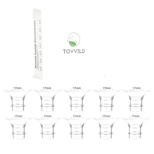 TOVVILD 17mm Flange Inserts for 24mm Flange/Shield, Compatible with Momcozy/Medela/MOMMED/Bellababy/Spectra Breast Pumps, Pump Parts Replace (10PCS 17mm)