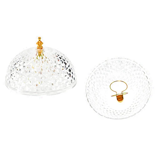 HOME-X Clip-on Light Bulb Shade-Lamp-Dome-Diamond Cut-Acrylic-Vintage-Style Light Bulb Replacement Cover-7.75”D
