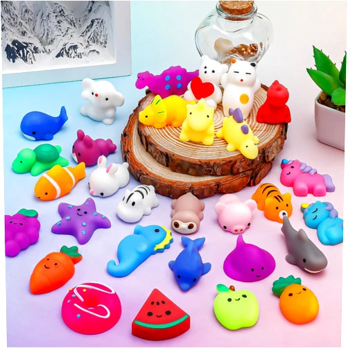 Resumplan 30 Pack Mochi Squishies Toys Set, Fun and Cute Party Favors for Kids,Stress Relief Toys,Treasure Box Toys for Classroom Prizes,Goodie Bags Fillers with Storage Box