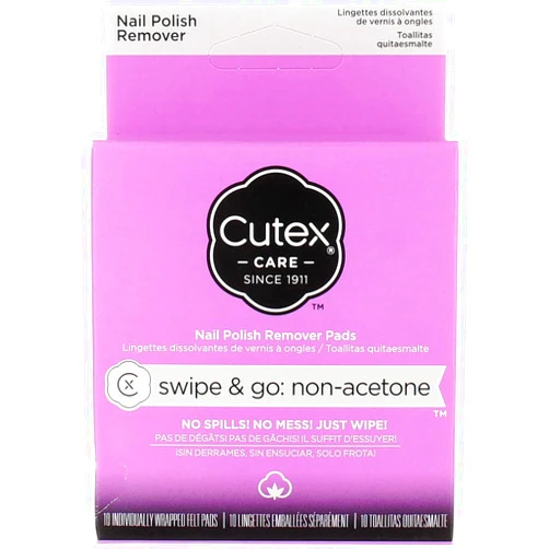 REVLON Cutex Care Swipe & Go Non-Acetone Nail Polish Remover Pads 10ct