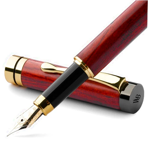 Wordsworth & Black Fountain Pen Set, Luxury Bamboo Wood - Extra Fine Nib, Gift Case; Includes 6 Ink Cartridges, Ink Refill Converter -Journaling, Calligraphy; Drawing, Smooth Writing [Rosewood]