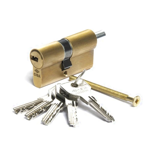 CISA 0E302 Asix European Cylinder, Frosted Brass, 30/35