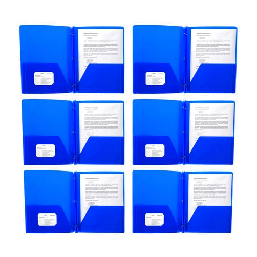 Klingy Plastic Pocket Folders, Colored Heavy Duty Durable Poly, 2 Pocket Folder, 3 Prong Fasteners, with Business Card Slot - 11