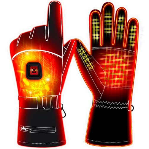 Rabbitroom Electric Heated Gloves for Men Women,Rechargeable Battery Powered Gloves,Waterproof Touchscreen Thermal Insulate Arthritic Hand Warmer,Winter Outdoor Sports for Cycling Hiking Walking Dog