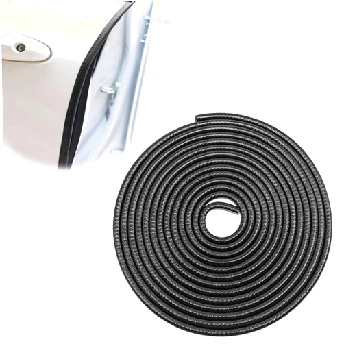 RBOKO 16FT Universal Rubber Seal U Shape Car Door Protection Aluminum Boat Edge Trim Guards, Car Door Edge Guards for Most Cars, Vehicles, SUVs, Exterior Accessories (Black)