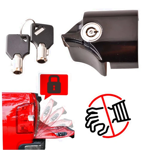 GrteRokky Tailgate Anti-Theft Lock Compatible for Toyota Tacoma 2016-2023 Truck Bed Tailgate Lock with Keys Made by Zinc Alloy - Black