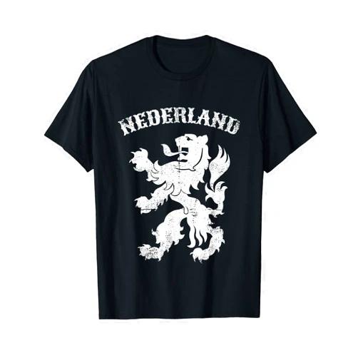 Netherlands Dutch Gifts Apparel Netherlands Retro Nederland Lion Crown Holland Dutch Pride T-Shirt