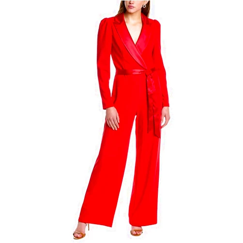 Adrianna Papell womens Knit Crepe Tuxedo Jumpsuit