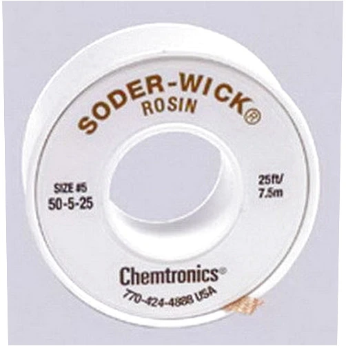 Chemtronics 50-5-25 Soder-Wick Rosin Desoldering Braid 0.145in/3.7mm 25ft by Chemtronics