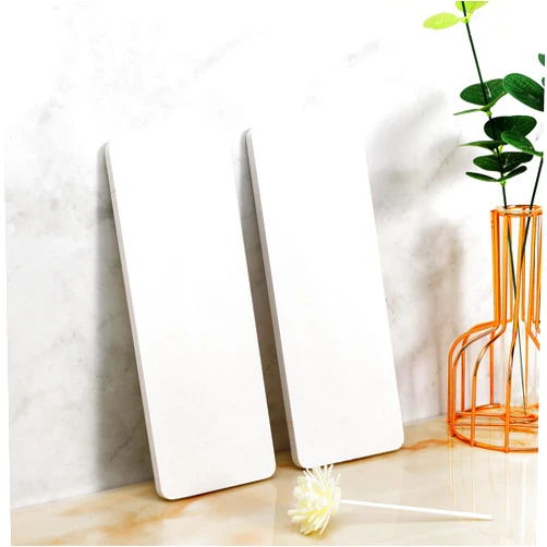 Noleja 2 PCS Diatomaceous Earth Kitchen Soap Tray, Water Absorbent Diatomite Coasters, Water Absorbing Stone Used for Hand soap & Cups & Drinks Bottles & Plants and Cosmetic Bottles (White)
