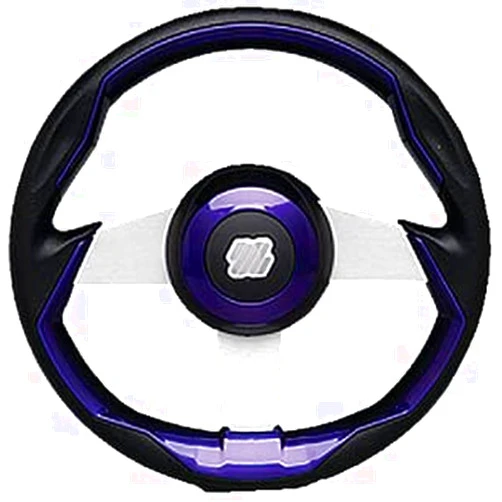 Uflex GRIMANI PL/S Grimani Steering Wheel - Purple Poly Grip with Silver Aluminum Spokes, 13.8