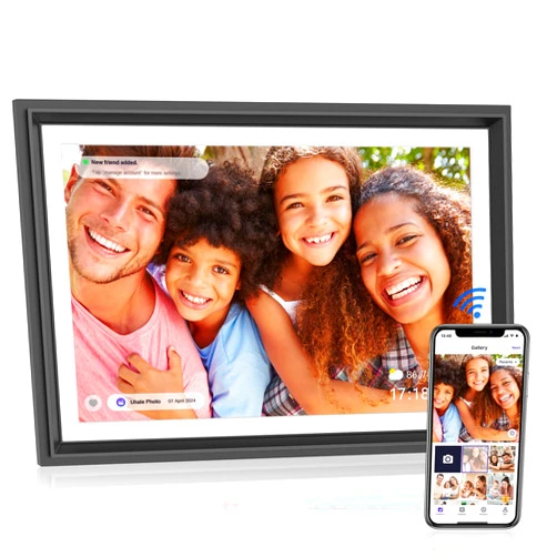 LiviNGPAi 10.1 inch WiFi Digital Picture Frame, Touch Screen Smart Digital Photo Frame with 16GB Storage, WiFi Electronic Picture Frame Easy to Share Photos and Videos via Uhale App
