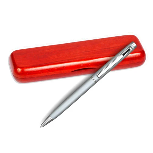 Lanier Pens 4G Ball Pen - Silver with Black Accents with Single Gift Box Rosewood