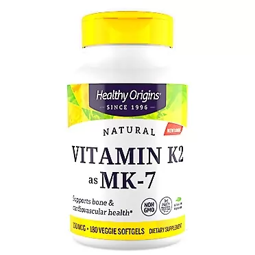 Healthy Origins Vitamin K2 As MK-7 Supplement, 100 mcg, 180 Count 180 Count (Pack of 1)