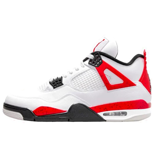 Generic 4 Retro Sneakers, White/Red/Black (Size 9 men/10.5 Women)