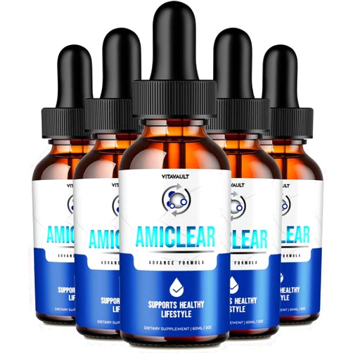 Vitavault (5 Pack) Amiclear - Healthy Blood Support Supplement Drops: Specially Formulated, Liquid Drop Type, Ensures Balanced Blood Support