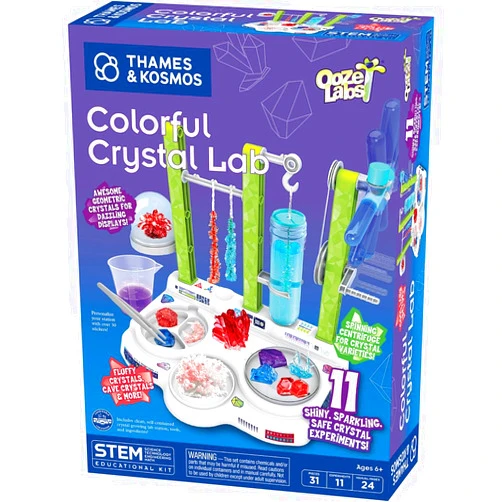 Thames & Kosmos Ooze Labs Colorful Crystal Lab STEM Experiment Kit & Lab Setup | Awesome Geometric Crystals, Dazzling Displays, with 11 Shiny, Sparkly, Safe Experiments | Stickers to Decorate Your Lab
