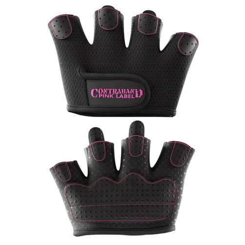Contraband Pink Label 5537 Womens Micro Weight Lifting Gloves w/Grip-Lock Silicone Padding (Pair) - Minimalist Half Gloves - Apple Watch Friendly