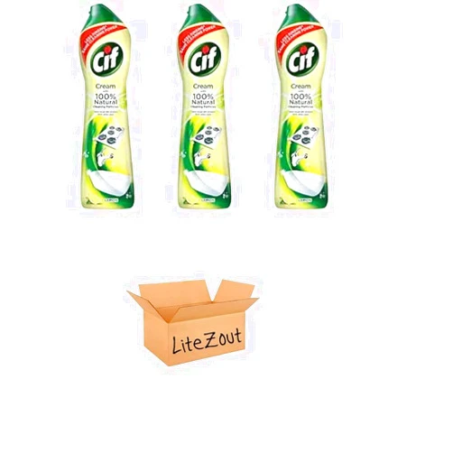 LiteZout Cif Lemon Cream with Spray, 500ml (3 pack)