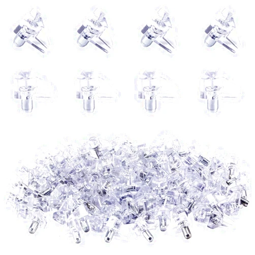 Apipi 100 Pieces Clear Shelf Support Pegs -5 mm Cabinet Shelf Clips,Shelf Holder Pins Bracket Steel Pin for Cabinet Furniture Book Shelves Supplies
