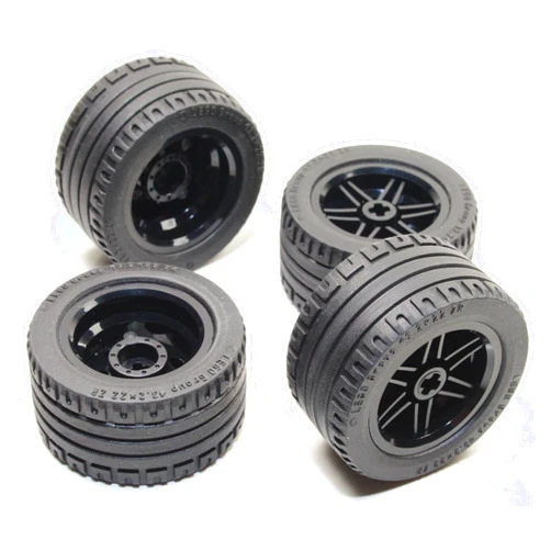 LEGO Technic 8pc Black Wheel and Tire Set (Mindstorms nxt ev3 tyre) 56145 44309