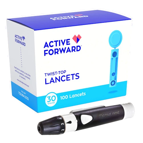 Active Forward Microlet Lancing Device + 100 Active Forward 30g Lancets
