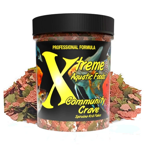 Xtreme Aquatic Foods Xtreme Community Crave Flake - Krill & Spirulina Blend for Vibrant Colors, Immune Support and Digestive Health, Tropical & Freshwater Fish Nutrition – Premium Community Aquarium Food (1oz)