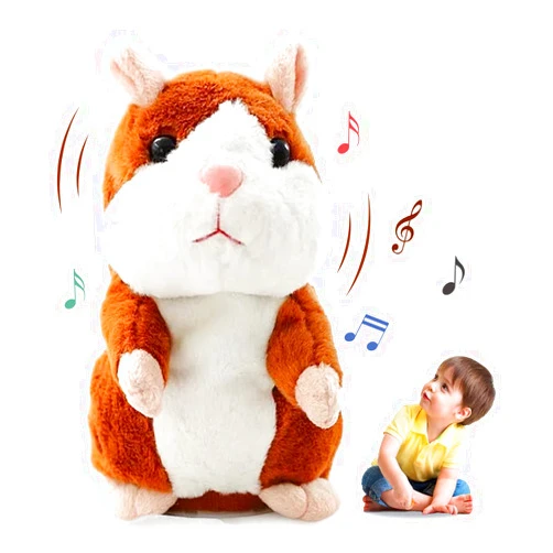 HeiYi Talking Hamster,Interactive Stuffed Plush Animal That Repeats What You Say - Perfect Fun Gift for Kids Ages 3+