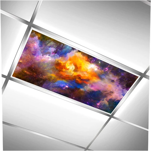 C.IOPMNU 2 Pack Fluorescent Light Cover for Classroom,Starry Sky Ceiling Decorative Film Filter,Eliminate Harsh Glare Causing Eyestrain and Headaches…