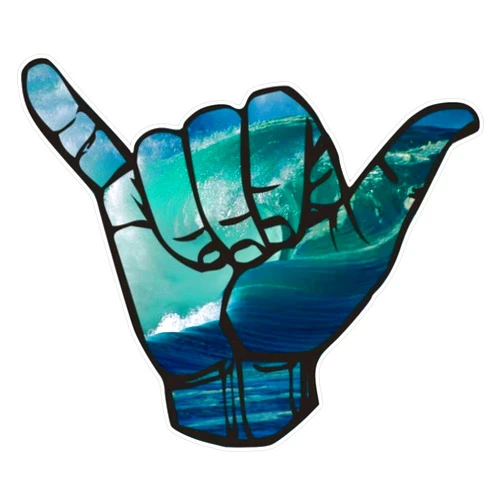 EMC Graphics Shaka Surf Vinyl Waterproof Sticker Decal Car Laptop Wall Window Bumper Sticker 5