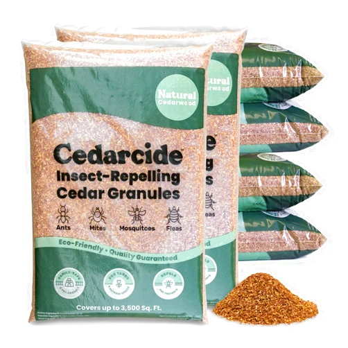 Cedarcide Lawn, Home & Garden Cedar Granules | Repels Fleas, Ticks, Ants & Mosquitoes | Smells Great, Easy to Use | Family & Pet Safe | 6 Bags (48 Lbs)