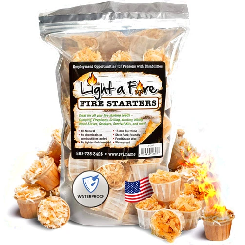 Superior Trading Co. Superior Trading Fire Starter Pods in Resealable Packs - Fire Starters for Campfires, BBQ, Grill, Pit, Wood Stove & Charcoal Starter, 15-20-Min Burn, 30 Extra Large Pods, USA Made, Brown, 3.2 Lbs