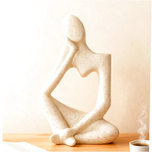 Arawat Ceramic White Vase Flower Vase for Home Decor Modern Style Thinker Vase for Table Shelf Home Decor Fit for Fireplace Bedroom Kitchen Living Room Centerpieces Wedding Office Desk Birthday Gifts