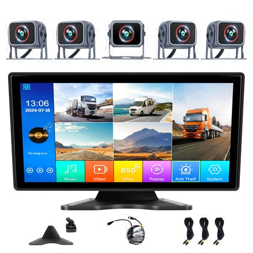 OiLiehu 5 Channels RV Backup Camera System,10.36