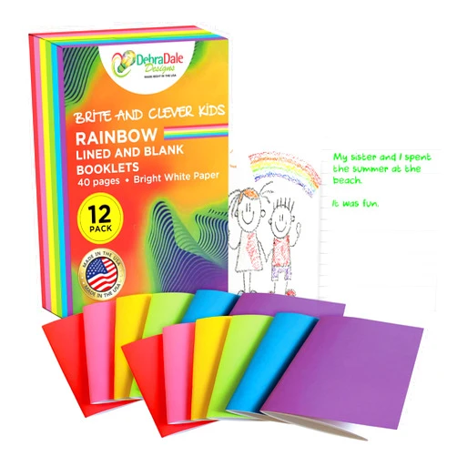 DEBRADALE DESIGNS DEBRA DALE DESIGNS Made Right in the USA - Notebooks for Kids - Blank & Lined Page Journals - 5-1/4