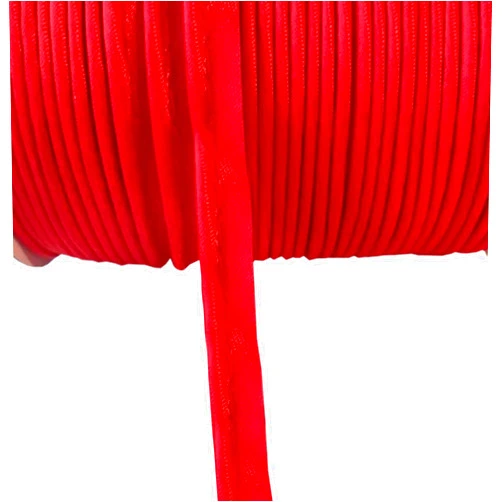 Kyezi Design and Craft 1/8 inch 3mm Cord-Edge Piping Satin Trim, Lip Cord Piping by The Yard, Trim for Clothing Pillows, Lamps, Draperies (Red, 10 Yards)