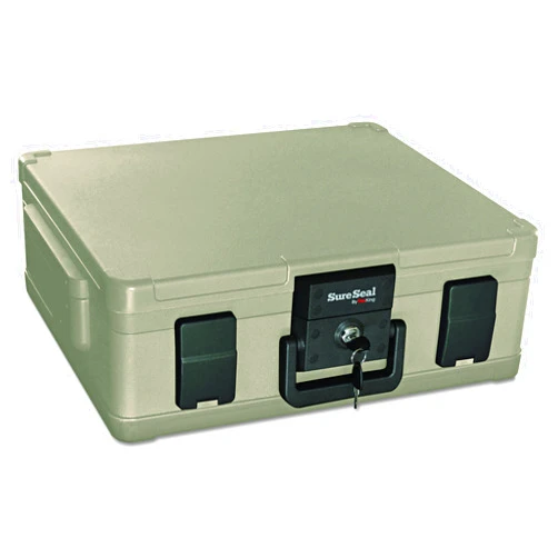 FireKing SureSeal by FireKing SS104-A 1 Hour Fireproof Waterproof Safe Chest, Fits Legal/Letter Sized Documents,0.38 CU FT Storage Capacity,Taupe